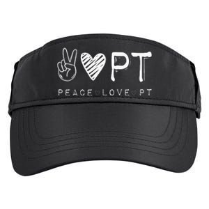 Peace Love PT Physical Therapist Therapy Gift Adult Drive Performance Visor