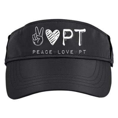 Peace Love PT Physical Therapist Therapy Gift Adult Drive Performance Visor