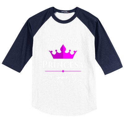 Princesa Latina Quince Birthday Quinceanera Cute Gift Baseball Sleeve Shirt