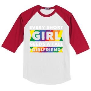 Proud Lesbian Queer Pride Month Gift Lgbt Gift Kids Colorblock Raglan Jersey