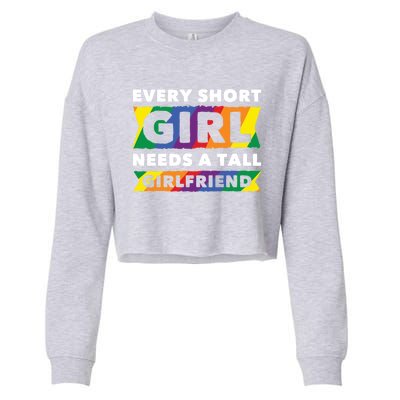 Proud Lesbian Queer Pride Month Gift Lgbt Gift Cropped Pullover Crew