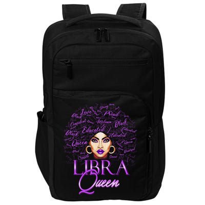 Purple Libra Queen Lady September Birthday Gift Impact Tech Backpack