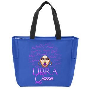 Purple Libra Queen Lady September Birthday Gift Zip Tote Bag