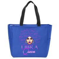 Purple Libra Queen Lady September Birthday Gift Zip Tote Bag