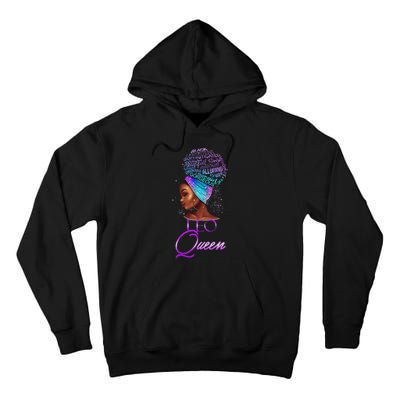 Purple Leo Queen African American Woman July August Birthday Tall Hoodie