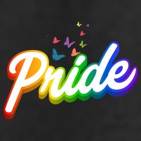 Pride Logo Rainbow Butterflies  7 Panel Mesh Trucker Snapback Hat
