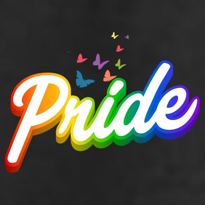 Pride Logo Rainbow Butterflies  7 Panel Mesh Trucker Snapback Hat