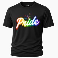 Pride Logo Rainbow Butterflies  Cooling Performance Crew T-Shirt