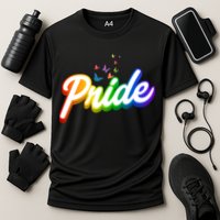 Pride Logo Rainbow Butterflies  Cooling Performance Crew T-Shirt