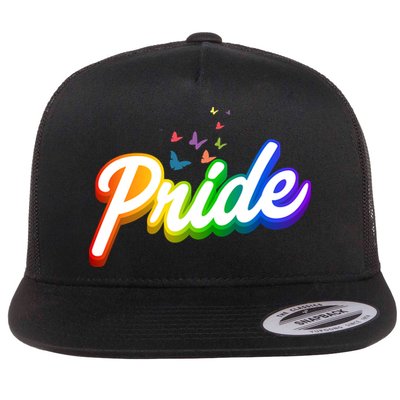 Pride Logo Rainbow Butterflies  Flatbill Hat