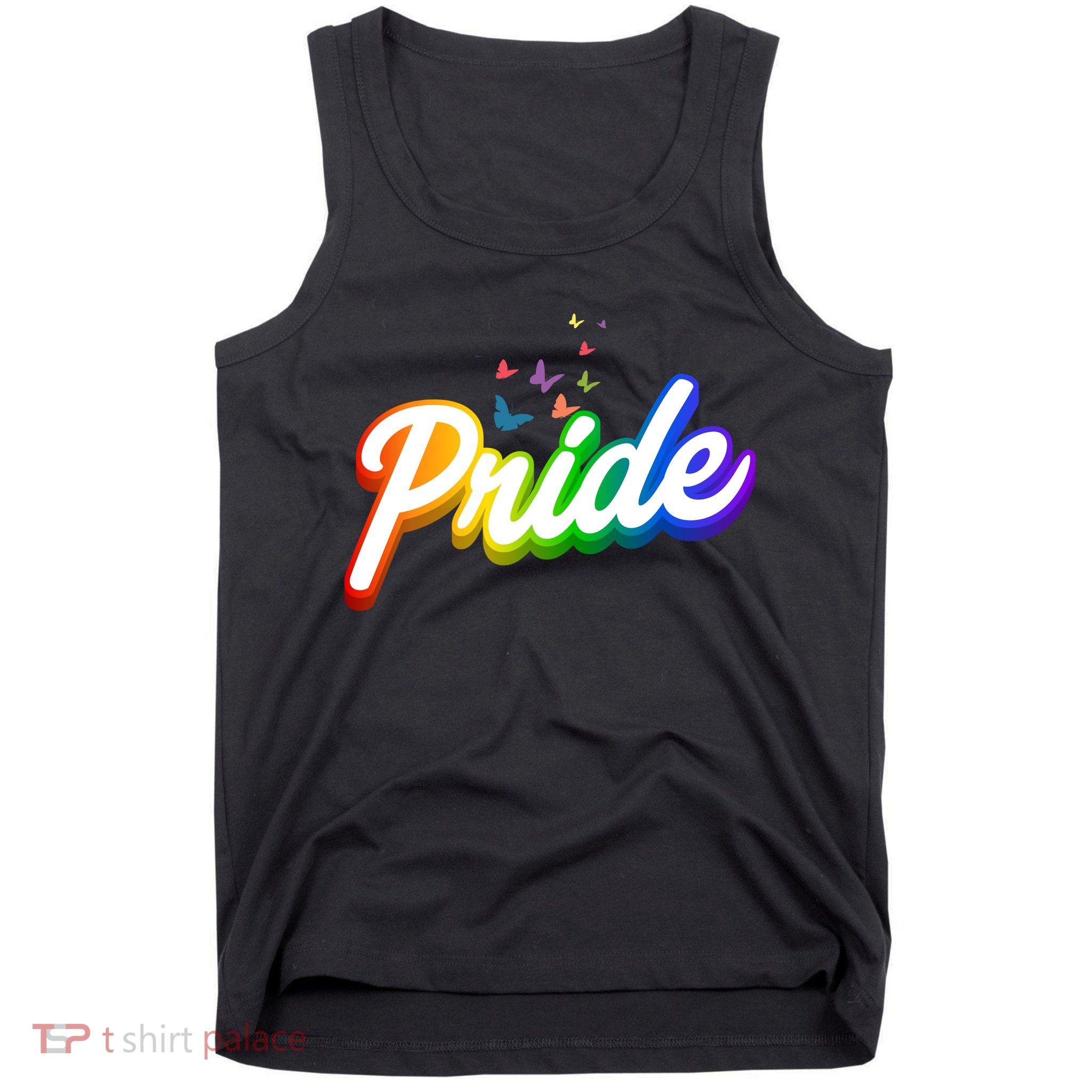 Pride Logo Rainbow Butterflies  Tank Top