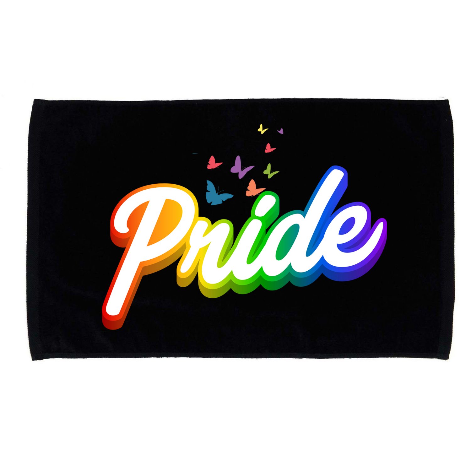 Pride Logo Rainbow Butterflies  Microfiber Hand Towel