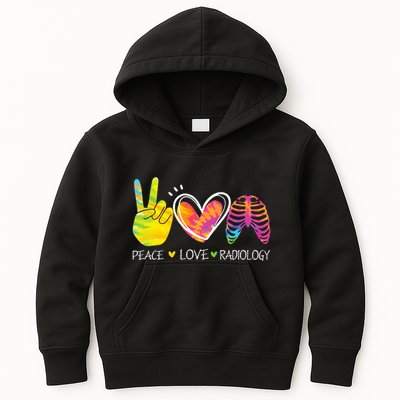 Peace Love Radiology Radiologist Gift X-ray Radiology Tech Kids Hoodie