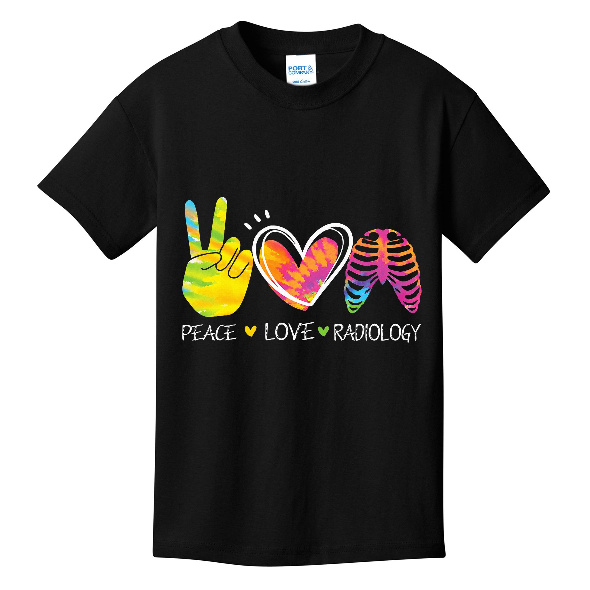 Peace Love Radiology Radiologist Gift X-ray Radiology Tech Kids T-Shirt