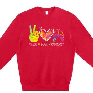 Peace Love Radiology Radiologist Gift X-ray Radiology Tech Premium Crewneck Sweatshirt