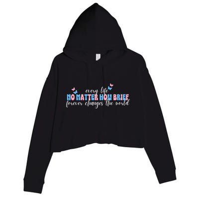 Pregnancy Loss Remembrance No Matter How Brief For Wo Mom Crop Fleece Hoodie