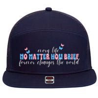 Pregnancy Loss Remembrance No Matter How Brief For Wo Mom 7 Panel Mesh Trucker Snapback Hat