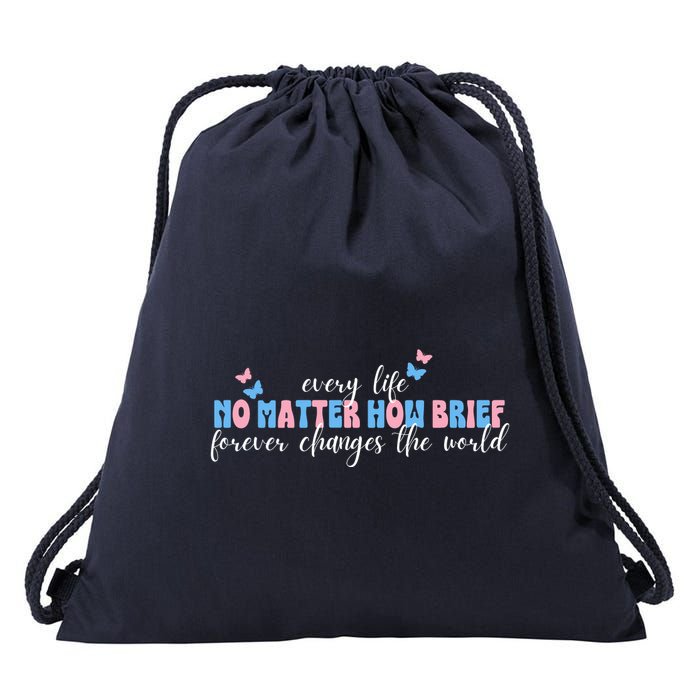 Pregnancy Loss Remembrance No Matter How Brief For Wo Mom Drawstring Bag