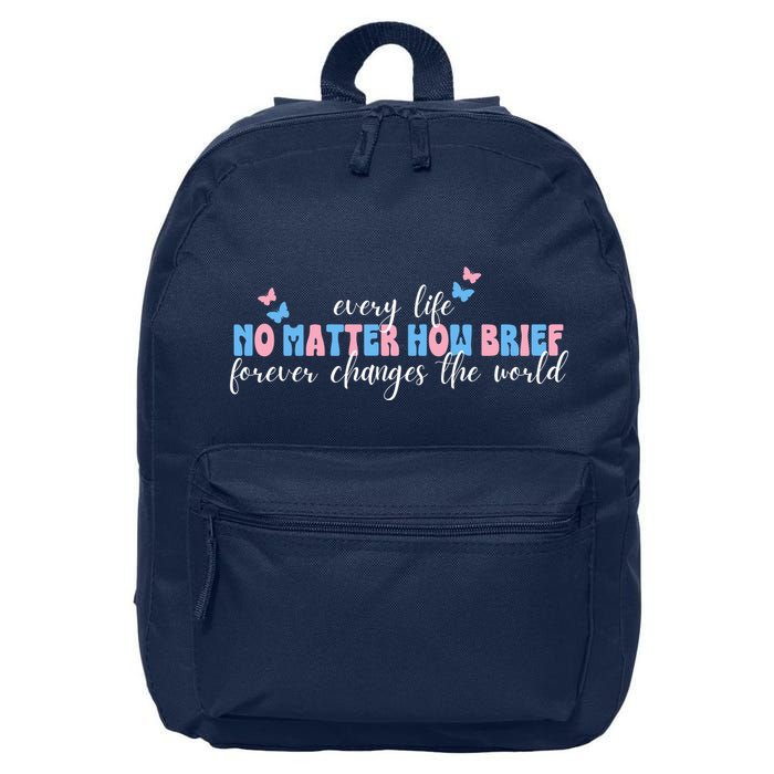 Pregnancy Loss Remembrance No Matter How Brief For Wo Mom 16 in Basic Backpack