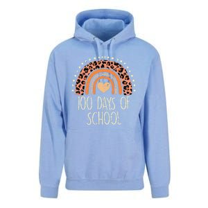 Peach Leopard Rainbow 100 Days School Cute 100th Day Teacher Unisex Surf Hoodie