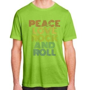 Peace Love Rock And Roll Distressed Rock Concert Adult ChromaSoft Performance T-Shirt