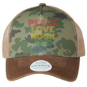 Peace Love Rock And Roll Distressed Rock Concert Legacy Tie Dye Trucker Hat