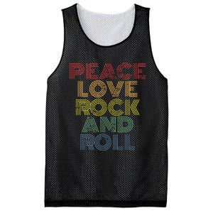 Peace Love Rock And Roll Distressed Rock Concert Mesh Reversible Basketball Jersey Tank