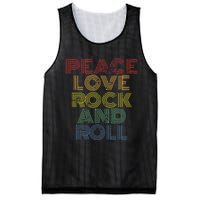 Peace Love Rock And Roll Distressed Rock Concert Mesh Reversible Basketball Jersey Tank