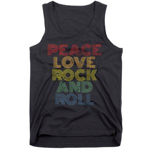 Peace Love Rock And Roll Distressed Rock Concert Tank Top