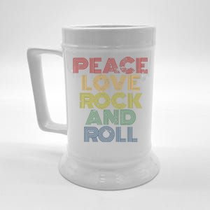 Peace Love Rock And Roll Distressed Rock Concert Beer Stein