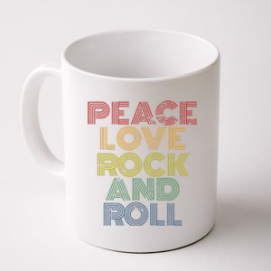 Peace Love Rock And Roll Distressed Rock Concert Coffee Mug