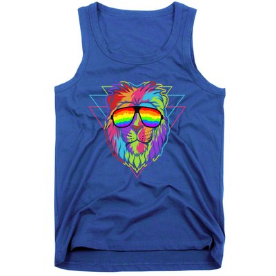 Pride Lgbt Rainbow Lion With Sunglasses Gift Tank Top