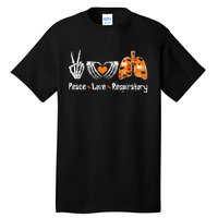 Peace Love Respiratory Therapist Skeleton Halloween Costume Tall T-Shirt