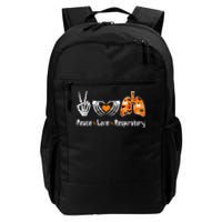 Peace Love Respiratory Therapist Skeleton Halloween Costume Daily Commute Backpack