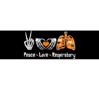 Peace Love Respiratory Therapist Skeleton Halloween Costume Bumper Sticker