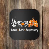 Peace Love Respiratory Therapist Skeleton Halloween Costume Coaster