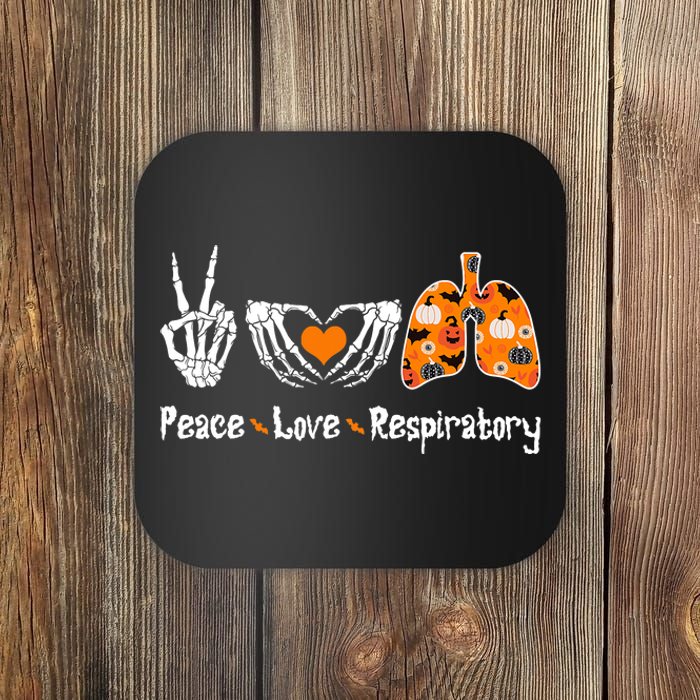 Peace Love Respiratory Therapist Skeleton Halloween Costume Coaster