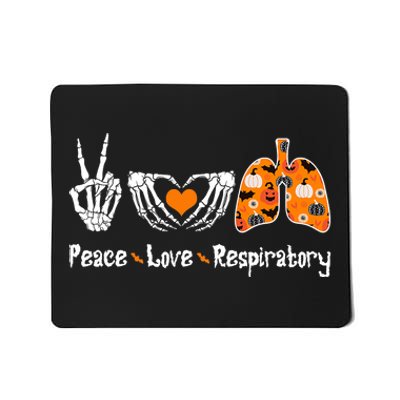 Peace Love Respiratory Therapist Skeleton Halloween Costume Mousepad