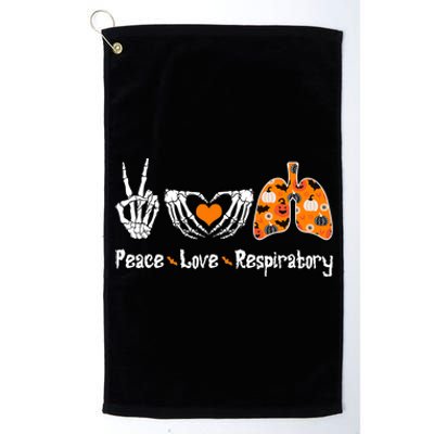 Peace Love Respiratory Therapist Skeleton Halloween Costume Platinum Collection Golf Towel