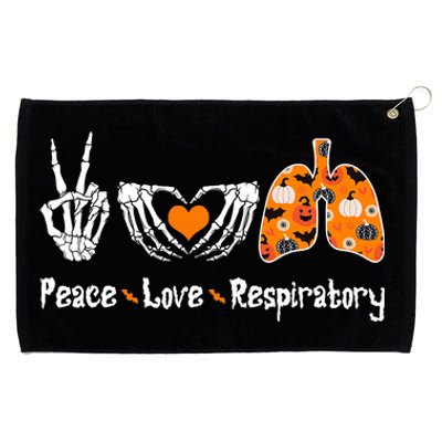 Peace Love Respiratory Therapist Skeleton Halloween Costume Grommeted Golf Towel