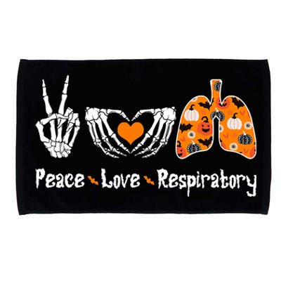 Peace Love Respiratory Therapist Skeleton Halloween Costume Microfiber Hand Towel