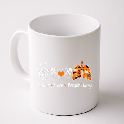 Peace Love Respiratory Therapist Skeleton Halloween Costume Coffee Mug