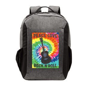 Peace Love Rock Roll Tie Dye Hippie Guitar Music Retro Vector Backpack