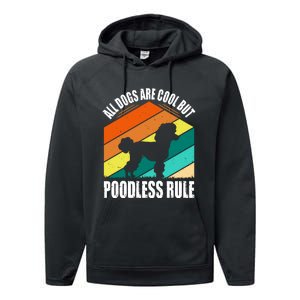 Poodle Love Retro Vibe Performance Fleece Hoodie