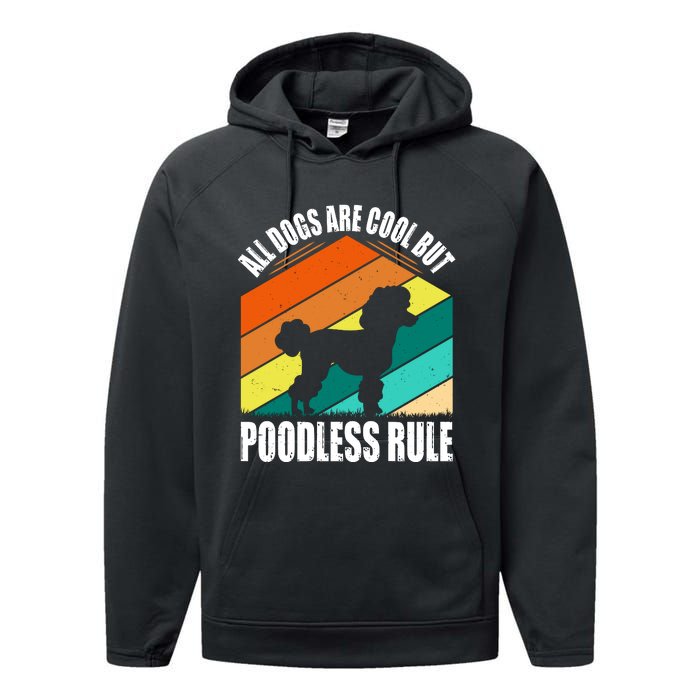 Poodle Love Retro Vibe Performance Fleece Hoodie