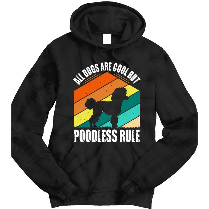 Poodle Love Retro Vibe Tie Dye Hoodie