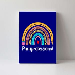 Paraprofessional Leopard Rainbow Back To School Paraeducator Cute Gift Canvas