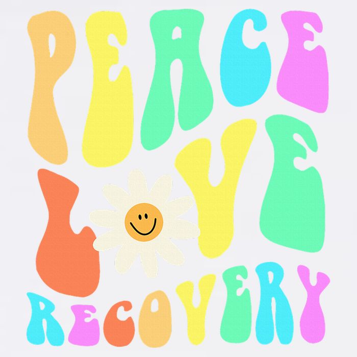 Peace Love Recovery Retro Sober Celebration Cooling Performance Crew T-Shirt