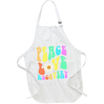 Peace Love Recovery Retro Sober Celebration Apron