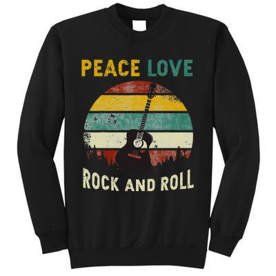 Peace Love Rock & Roll Guitar Player Guitarist Vintage Sweatshirt